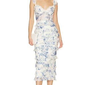 Fiorenza Midi Dress in Provencal Blue Floral